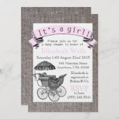 Vintage Viktorianische Babydusche Einladung (Vorne/Hinten)