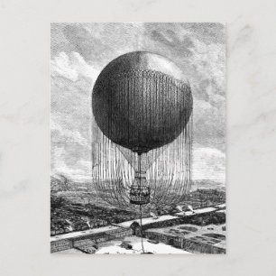 Vintage Viktorianische Ballonfahrt Postkarte