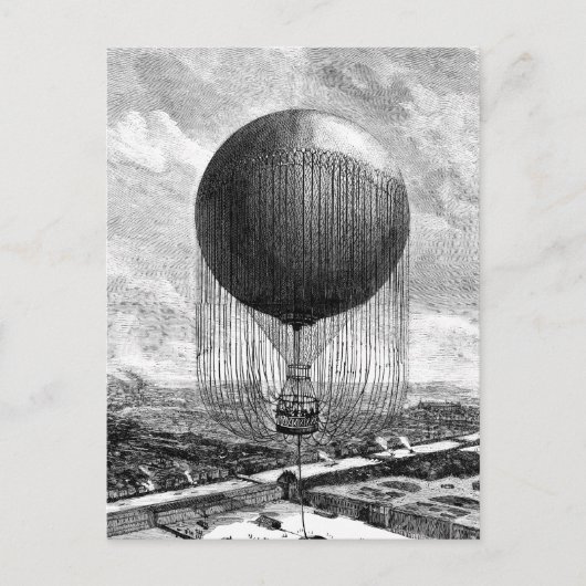 Vintage Viktorianische Ballonfahrt Postkarte (Vorderseite)