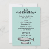 Vintage Viktorianische Beach Whale Babydusche einl Einladung (Rückseite)