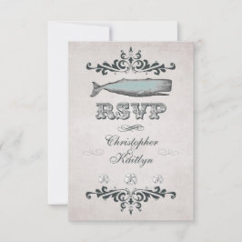 Vintage Viktorianische Beach Whale Wedding RSVP Ca
