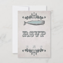Vintage Viktorianische Beach Whale Wedding RSVP Ca