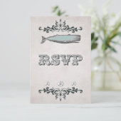 Vintage Viktorianische Beach Whale Wedding RSVP Ca (Stehend Vorderseite)