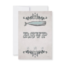 Vintage Viktorianische Beach Whale Wedding RSVP Ca