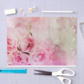 Vintage, Viktorianische, bedrückte rosa Rosen Seidenpapier (Handwerk)