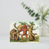 Vintage Viktorianische Betrunkene Karotten Postkarte (Stehend Vorderseite)