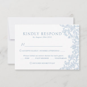 Vintage Viktorianische Blauer Barock Line Kunst Ho RSVP Karte