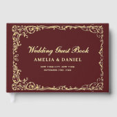 Vintage Viktorianische Bloral Burgundy Hochzeit Gästebuch (Vorderseite)