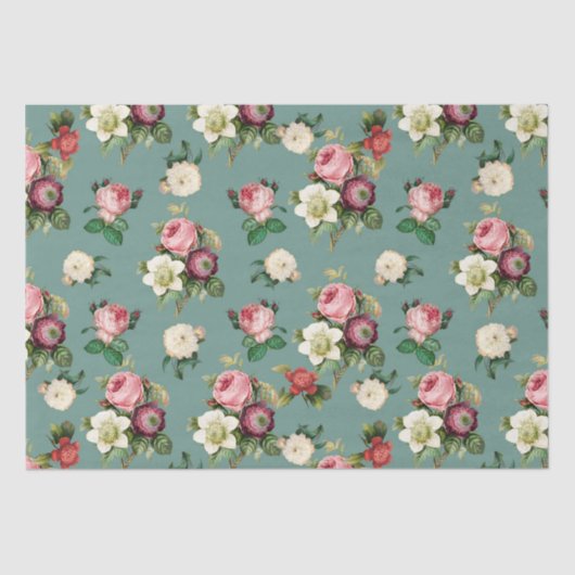 Vintage Viktorianische Blume Decoupage - Marple Ha Seidenpapier (Vorderseite)