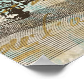 * Vintage Viktorianische Blume Jugendstil AR23 Poster (Ecke)