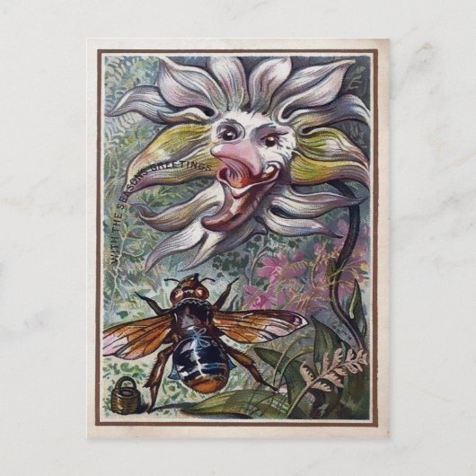 Vintage Viktorianische Blume Postkarte (Vorderseite)