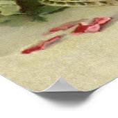 Vintage Viktorianische Blume, Rote Rosen Poster (Ecke)