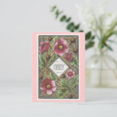 Vintage Viktorianische Blume Skripte Postkarte (Stehend Vorderseite)