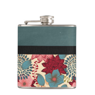 Vintage viktorianische Blumen Flachmann