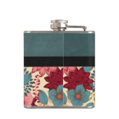 Vintage viktorianische Blumen Flachmann (Rückseite)