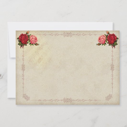 Vintage Viktorianische Blumendusche Einladung (Rückseite)