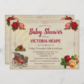 Vintage Viktorianische Blumendusche Einladung (Vorne/Hinten)