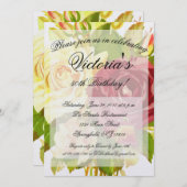 Vintage Viktorianische Blumengeburt Einladung (Vorne/Hinten)