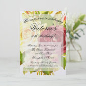 Vintage Viktorianische Blumengeburt Einladung (Stehend Vorderseite)