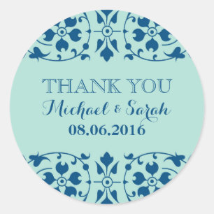 Vintage Viktorianische Blumengrüße Danke, Aufklebe Runder Aufkleber