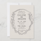 Vintage Viktorianische Blumenverzierung Barockhoch Einladung (Vorderseite)