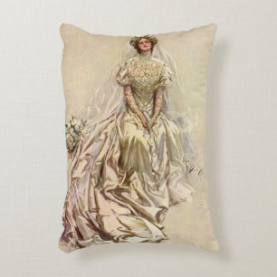 Vintage viktorianische Braut, antike Hochzeitsport Dekokissen