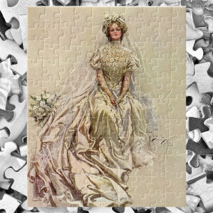 Vintage viktorianische Braut, antikes Brautporträt Puzzle