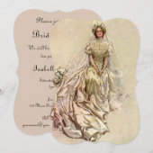Vintage Viktorianische Braut, Brautparty Tea Party Einladung (Vorne/Hinten)