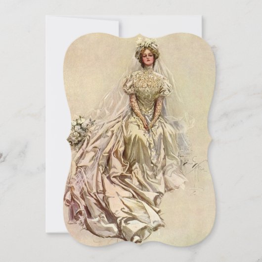 Vintage Viktorianische Braut, Brautparty Tea Party Einladung (Vorderseite)