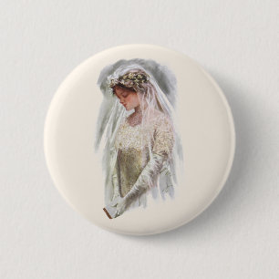 Vintage viktorianische Braut mit Bibel Harrison Fi Button