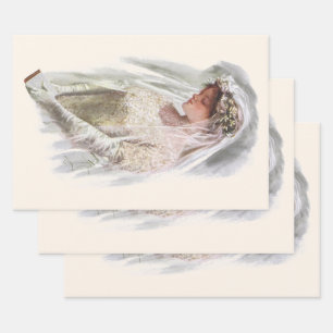 Vintage viktorianische Braut mit Bibel Harrison Fi Geschenkpapier Set