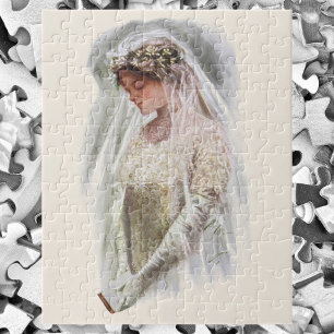 Vintage viktorianische Braut mit Bibel Harrison Fi Puzzle