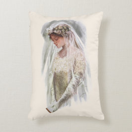 Vintage Viktorianische Braut mit Bible Harrison Fi Dekokissen