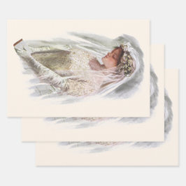 Vintage Viktorianische Braut mit Bible Harrison Fi Geschenkpapier Set
