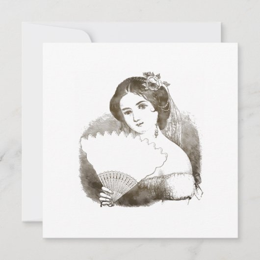 Vintage Viktorianische Bridal Dankeschön-Karte Dankeskarte (Vorderseite)