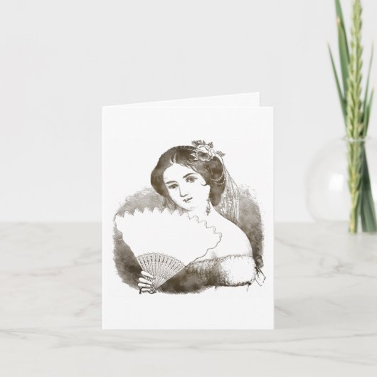 Vintage Viktorianische Bridal Dankeskarte (Vorderseite)