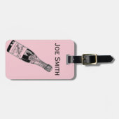 Vintage/viktorianische Champagne-Flasche Gepäckanhänger (Vorderseite horizontal)