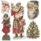 VINTAGE VIKTORIANISCHE CHRISTMAS STICKER-SAMMLUNG AUFKLEBER (Vorderseite)