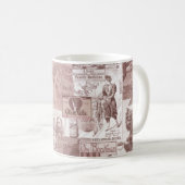 Vintage Viktorianische Collage Kaffeetasse (VorderseiteRechts)
