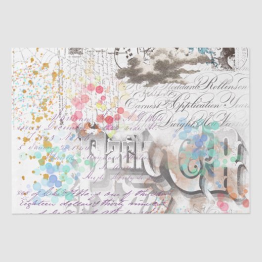 Vintage Viktorianische Collage Seidenpapier (Vorderseite)