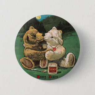 Vintage Viktorianische Cottailcore Honigbären Button
