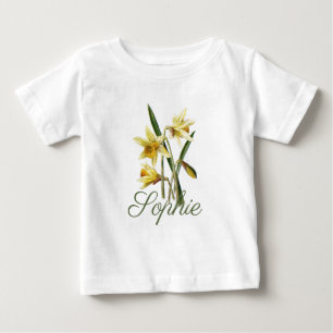Vintage/Viktorianische Daffodische Blume personali Baby T-shirt