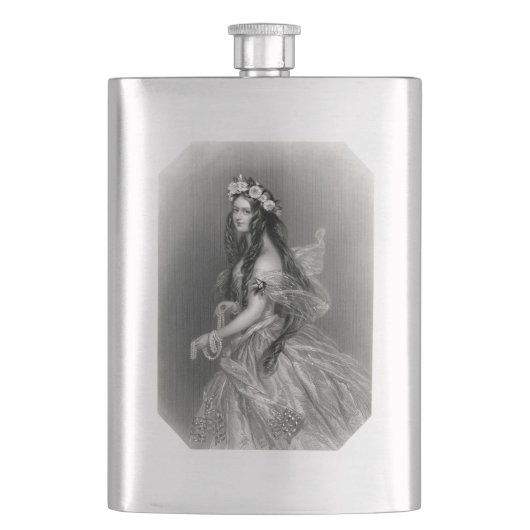 Vintage viktorianische Dame Flask Flachmann (Vorderseite)