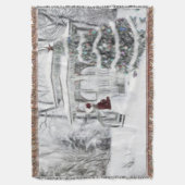 Vintage Viktorianische Dame im Winterpark zeichnen Decke (Vorderseite Vertikal)