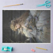 Vintage Viktorianische Dame mit Vogeldekoupage Seidenpapier (Basteln)