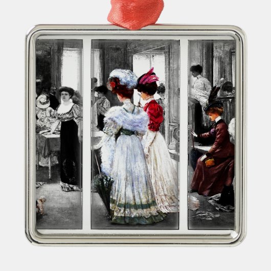 Vintage viktorianische Damen Silbernes Ornament (Vorne)