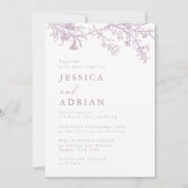 Vintage Viktorianische Dusty Rose Hochzeit Einladung (Vorderseite)
