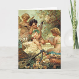 Vintage Viktorianische Engel der Weihnachtsmusik v Feiertagskarte