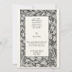 Vintage Viktorianische Epoche Jugendstil-Blumenrah Einladung