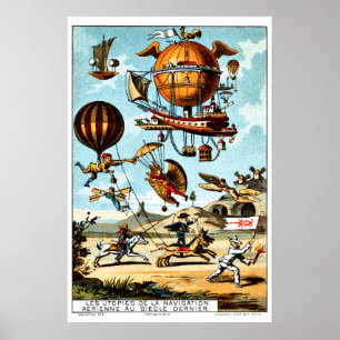 Vintage Viktorianische Era Aeronautics Steampunk Poster